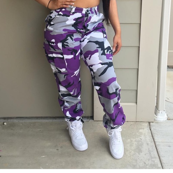 purple camouflage pants